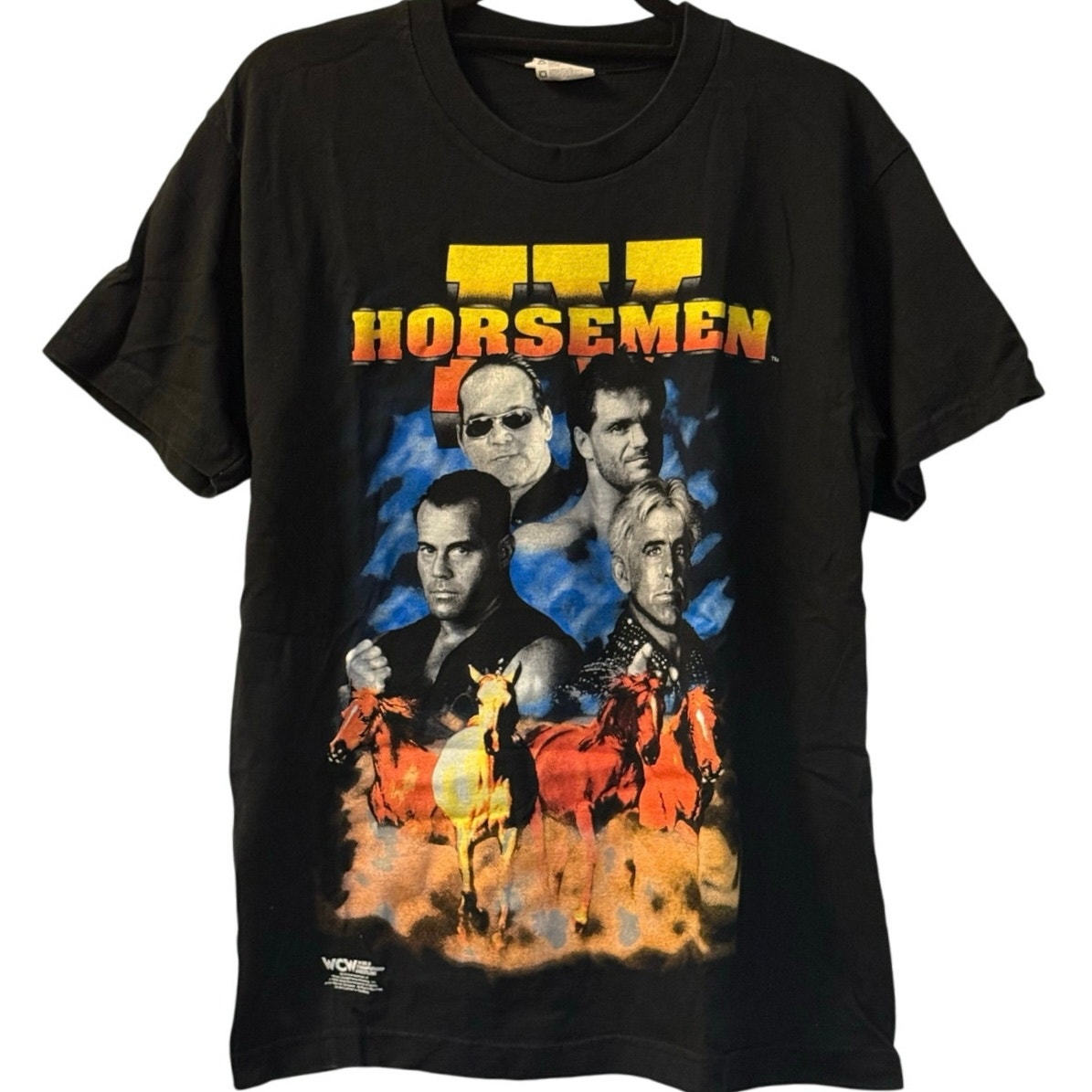 Vintage 90s Wcw Four Horsemen 1996 Wrestling Chris Benoit Ric Flair Shirt Med